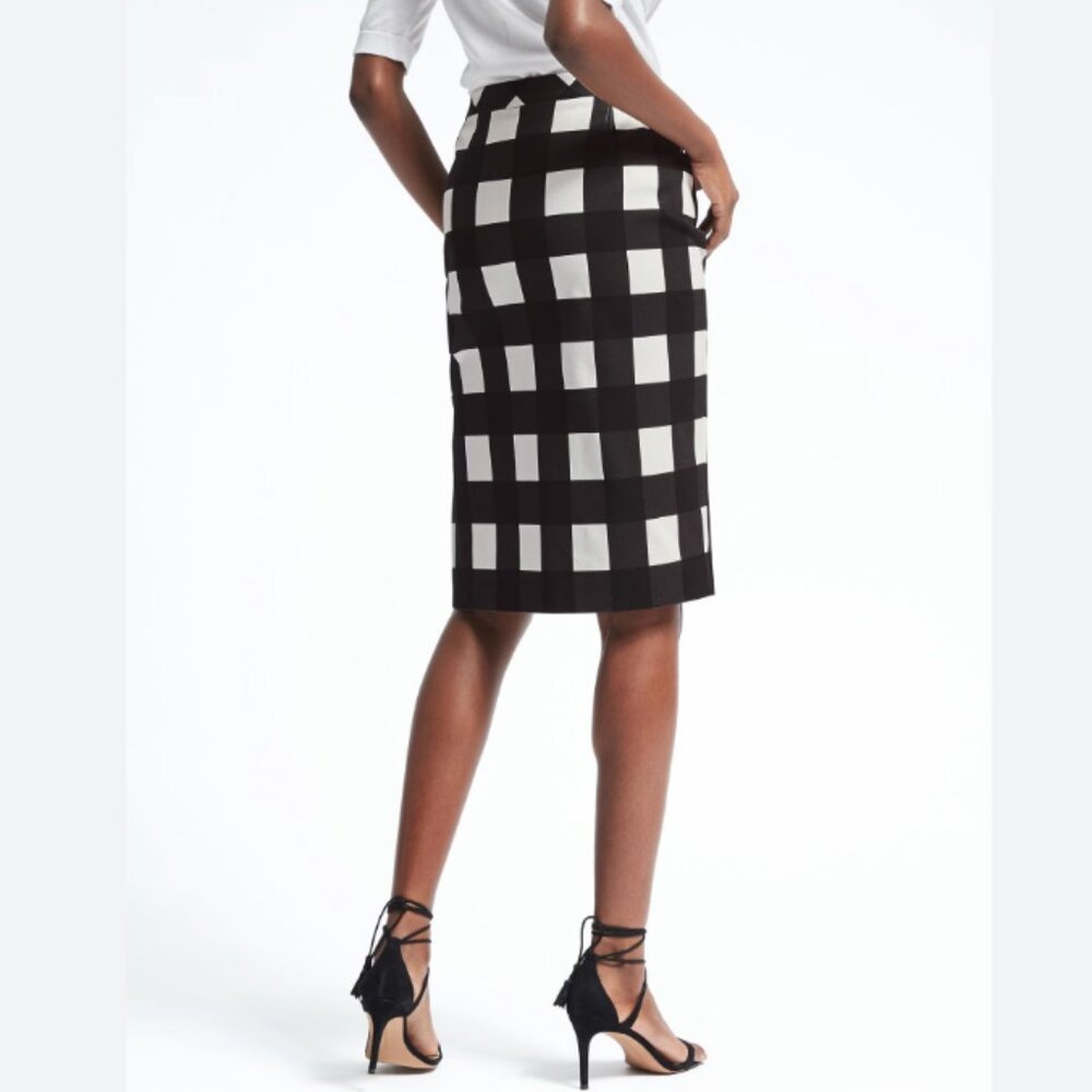 Banana Republic gingham plaid pencil skirt size 10 NWT